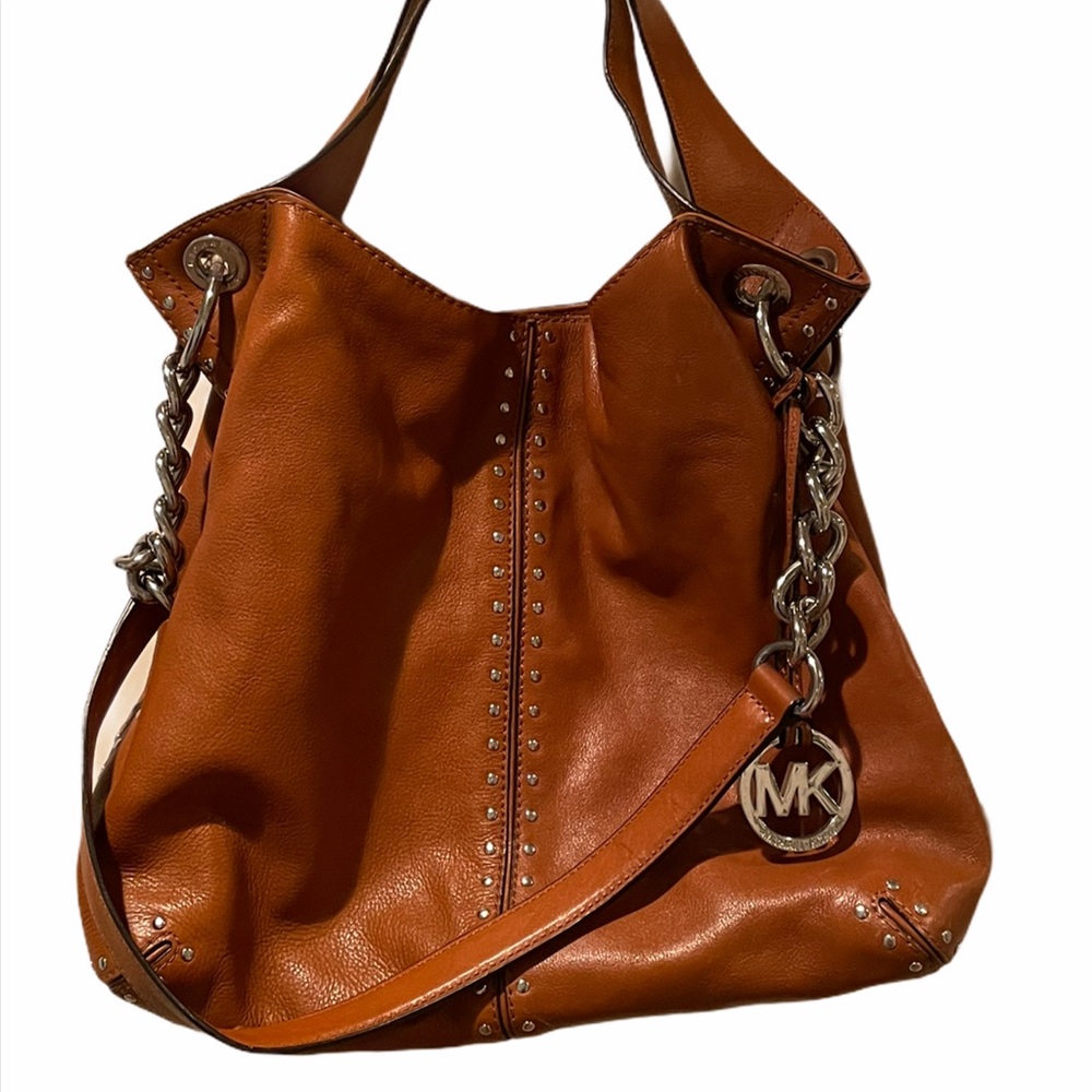 Michael Kors Brown Studded Leather Handbag